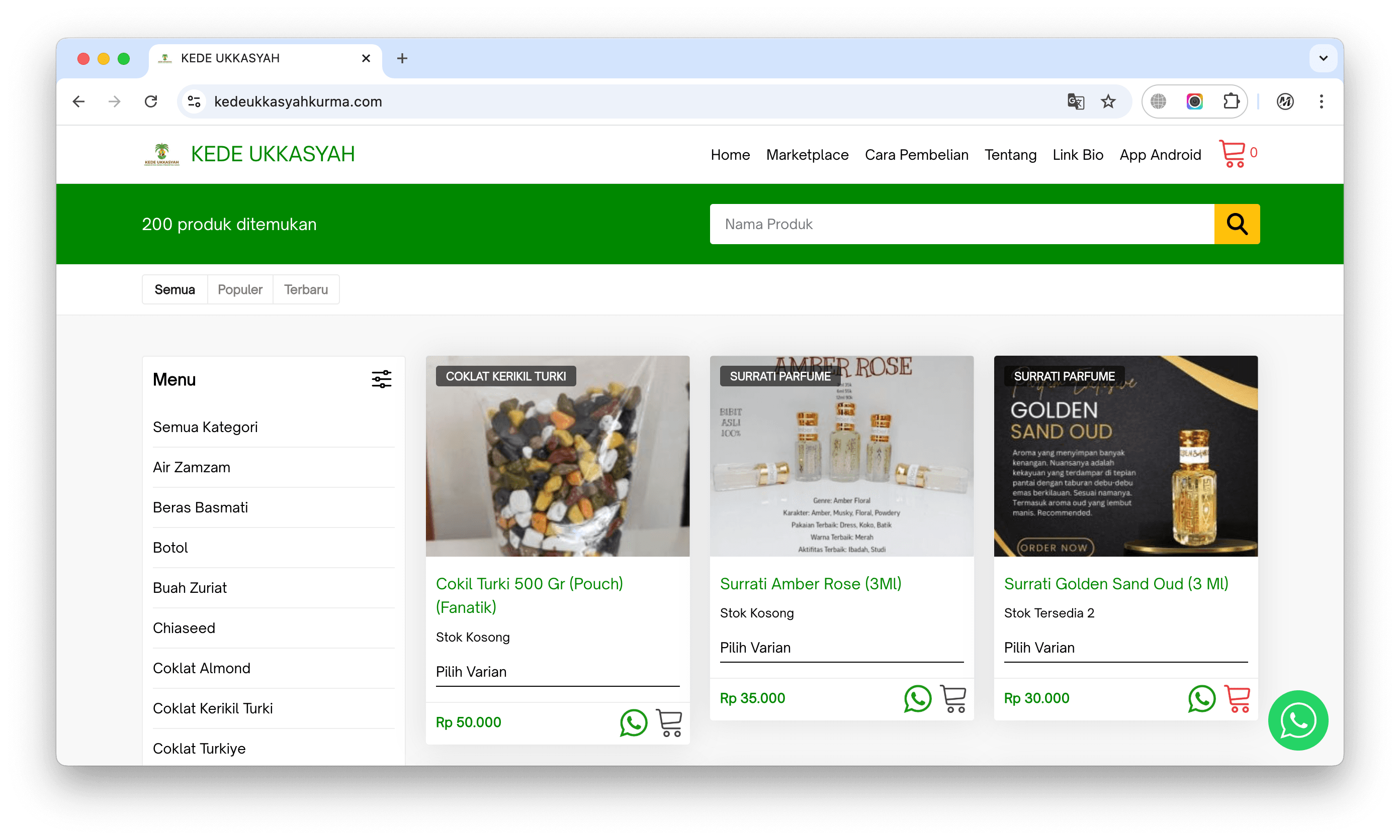 Website Penjual Kurma Medan Kede Ukasyah Kurma