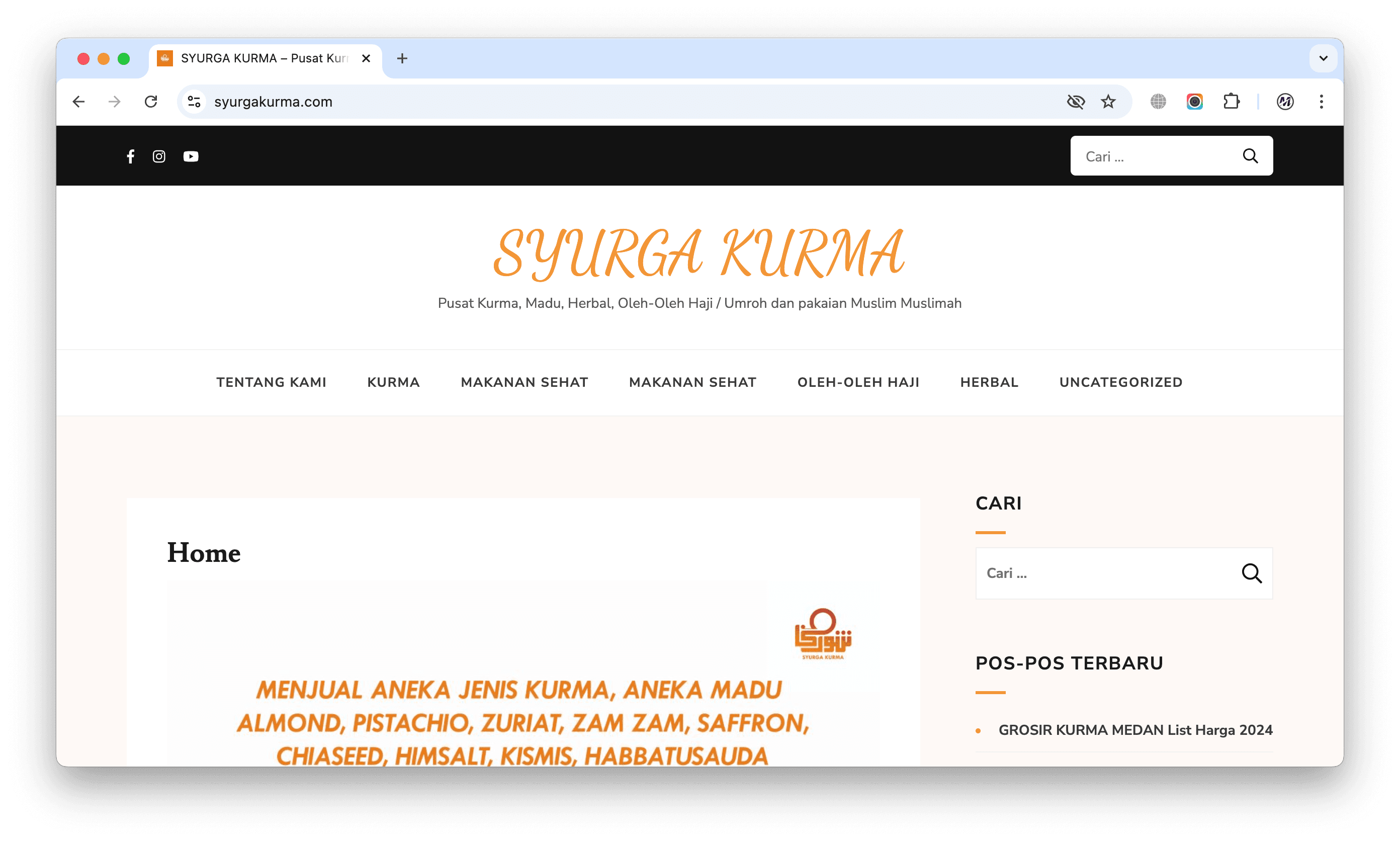 Website Penjual Kurma Syurga Kurma
